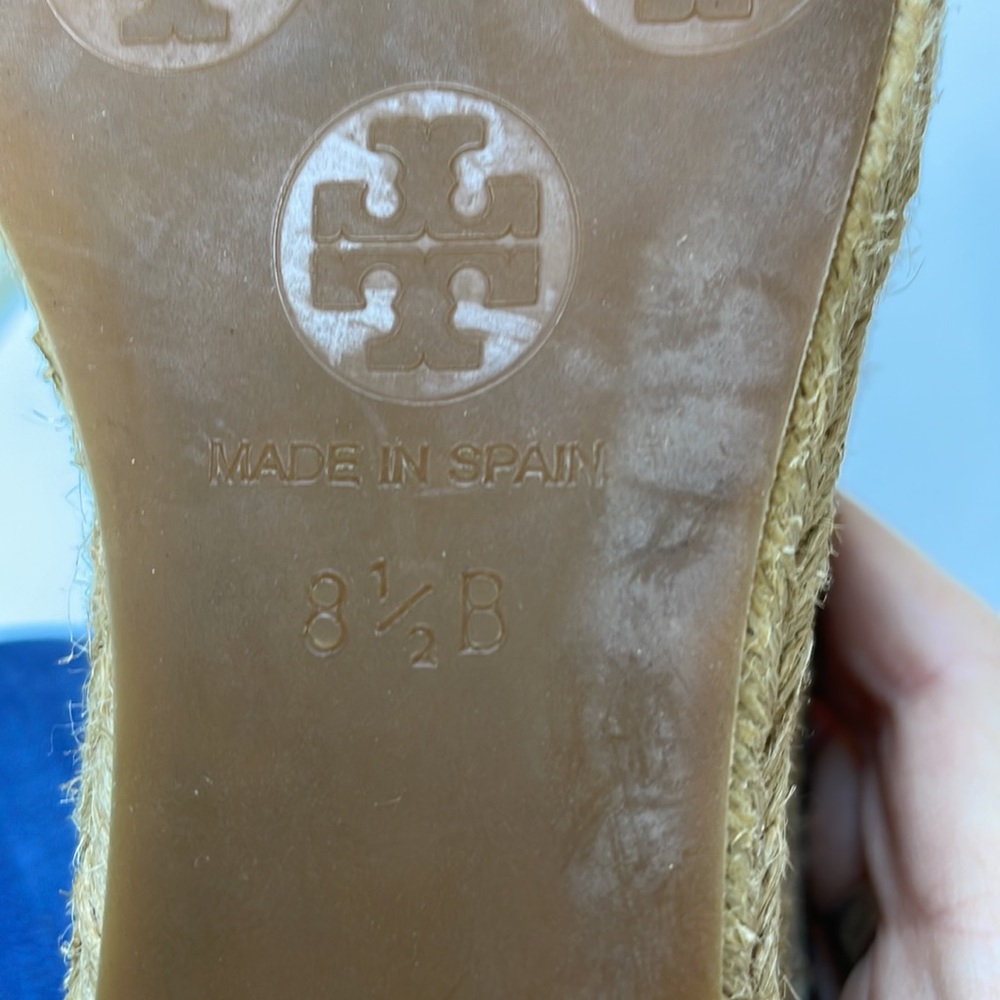 Tory Burch Filipa Espadrille Wedge Heel metallic size 8.5 - Picture 7 of 10